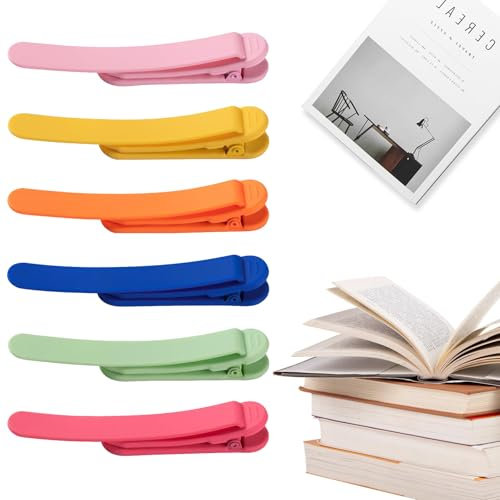 Zernblend 6 Stück Automatische Lesezeichen, Bookmark, Lesezeichen Kinder, Lesezeichen Papier, Lesezeichen, Lesezubehör, Silikon Lesezeichen für Bücher