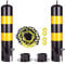 Sicherheitsstab-Poller-Set mit 2 Metallpfosten, Kunststoffkette, Aufhängering und beweglicher Basis, 5 m Absperrkette für Parkplatz-Sicherheit (75 × 11,4 cm)