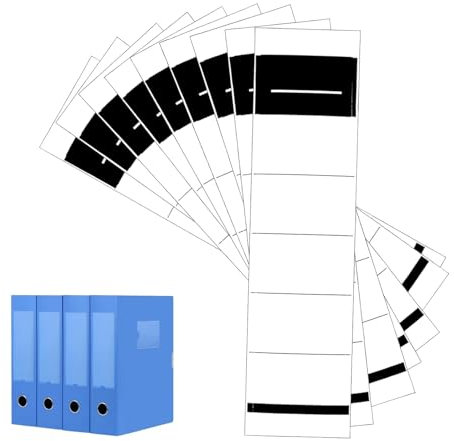 50 Stück Ordnerrücken Selbstklebend - Rückenschilder Breit für Beschriftung, Weiße Etiketten (3.6x19)