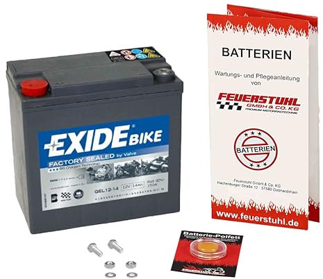 Batterie für Buell S1 Lightning, 1997-1999, wartungsfrei, einbaufertig (inkl. 7,50€ Pfand) EXIDE Gel