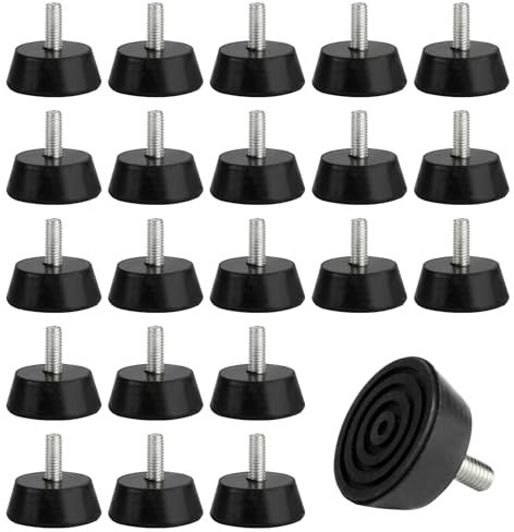 32 STK Verstellbare Möbelfüße Stellfüße M6, Regulierschraube Schraubfüße Schrauben Gewinde M6 x 32 mm, Höhenverstellbare Füße, Verstellschrauben Schraubfuß für Schränke Tische Stühle(Schwarz)