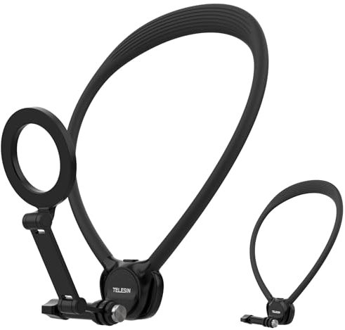 TELESIN Hals-Halterungs-Kombi-Set, magnetische Handyhalterung für iPhone Android, Brustgurt, freihändiger POV-Video-Handy-Ständer für iPhone 16, 15, 14, 13, Android & Action-Kameras, Halterung für