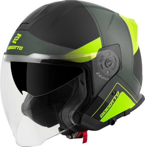 Bogotto H586 City-B Jethelm, schwarz matt/grün/gelb, S