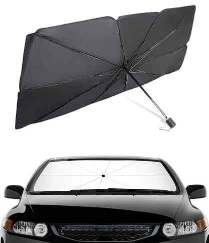 Flaconi Sonnenschutz für Auto, Windschutzscheibe, faltbar, Regenschirm, reduziert die Temperatur im Inneren des Autos, UV-Schutz, passend für die meisten Autos, SUV und LKW