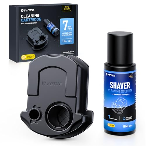 Reusable Cleaning Cartridges Fit for Braun Clean & Renew Refill Cartridge CCR, Replacement Shaver Cleaning Fluid with Gentle Hygienic Protection for Clean & Charge Cleaning Station (7 Month Supply)
