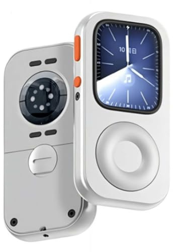 Kompatibel mit Uhrengehäuse für Serie 10/9/8/7 (45/44 mm), Retro-iPod-Stil, CNC-Aluminiumlegierung, Hartschale mit magnetischem Ladeanschluss, Schutzhülle (Silber) (44 mm)