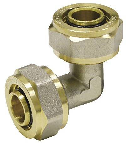 Pipetec Schraubfitting Winkel 26x3 mm 90° für Mehrschicht-Verbundrohr, DVGW, UBA-konform, bis max.100°C