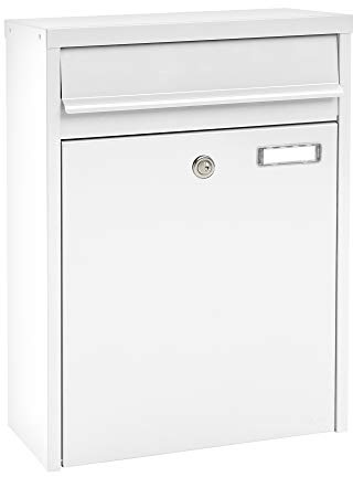 MEFA by Renz Briefkasten Piano 350 mit Namensschild (Farbe weiß, mit Sicherheitsschloss, Größe 475x345x175 mm) 350010DE