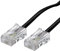 ecabo 10102 10m Modularkabel Telefonkabel – 2x RJ45 Stecker – Anschlusskabel – Westernstecker – 4adrig / 8P4C / 1:1 – Flachkabel für Telefon ISDN AB FAX Modem – schwarz