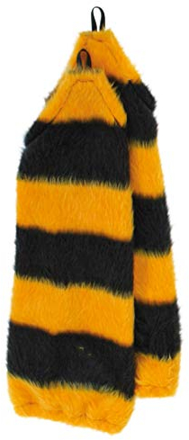 KarnevalsTeufel Armstulpen mit Tier-Muster in verschiedenen Varianten Plüsch Handschuhe Einfinger für Erwachsene (Biene)