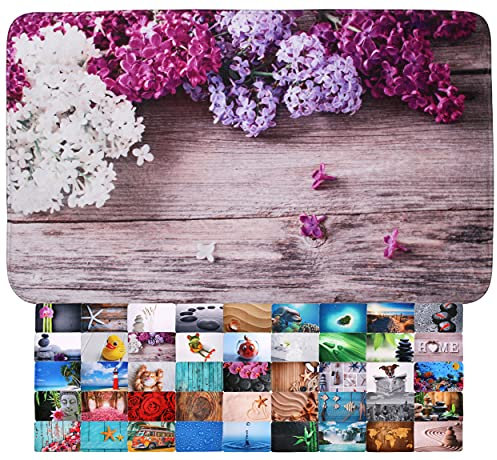 Sanilo Tapis de Salle de Bain, Grande sélection de Beaux Tapis de Douche, Absorbant, Antidérapant, Très Doux, Sèche Rapidement, Lavable (70 x 110 cm, Lilas)