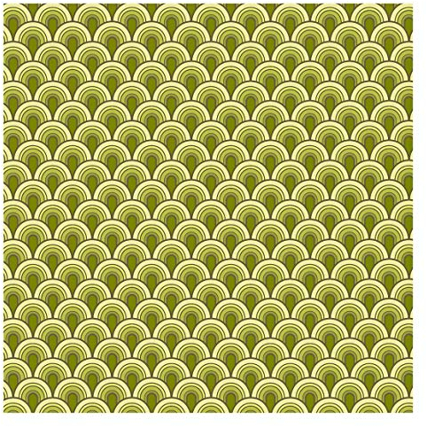 Bilderwelten Mustertapete - Retro Schuppen Grün Quadrat - 70er Jahre Retrotapete 240 x 240cm