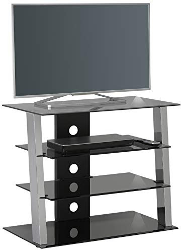 TV- und HiFi-Rack Media Modelle Glas, Metall Chrom - Rauchglas