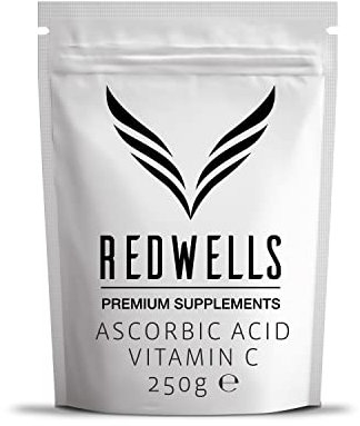 Vitamin C Powder REDWELLS Pharmaceutical Quality GMO Free & Vegan - 250g Pack