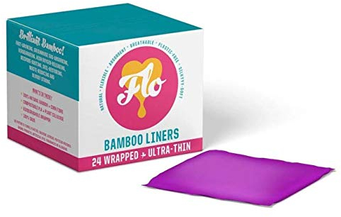 6 x Here We Flo Slipeinlagen aus natürlichem Bambus, gewickelt und ultradünn, nachhaltig, ohne Plastik, 24 Stück