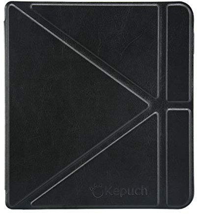 Kepuch Custer Hülle Hüllen Shell Schutzhülle PU Tasche Smart Case Cover für Kobo Libra H2O - Schwarz