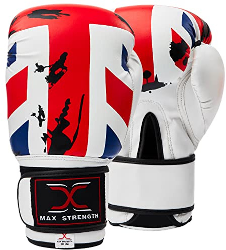 MAXSTRENGTH Boxing Gloves for Training & Muay Thai | Mitts for Sparring, Kickboxing, Fighting | Great for Heavy Punch Bag, Grappling Dummy Double End Speed Ball & Focus Pads Punching