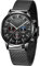 LIGE La Mode Herren Uhren Business Wasserdicht Chronograph Quarz Herren Uhr Mondphase Schwarz Edelstahl Mesh Gürtel Uhren, schwarz/silberfarben, Geschenk für Männer