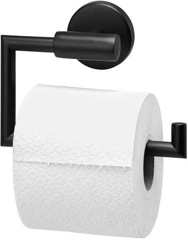 bremermann Bad-Serie Piazza Black - Toilettenpapierhalter mit Soft-Close Funktion, aus Edelstahl matt schwarz