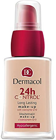 Dermacol - 24H Kontrolle Abdeckende, flüssige Foundation mit Coenzym Q10, für trockene und fettige Haut, langanhaltend und berührungsfest, Nr. 80, 30 ml