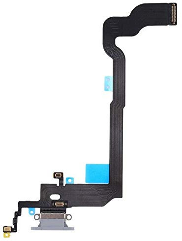 OnlyTech - Connecteur de charge de remplacement pour l'iPhone X Gris - Nappe interne comprenant le connecteur de charge et le micro