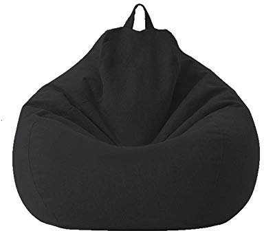 Geagodelia - Bezug für Sofas, Sitzsack, klassisch, ohne Füllung, für Erwachsene und Kinder, Schwarz, 85 x 105 cm