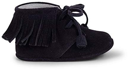 Pisamonas Stivali Neonati con Frange Tipo Indianini con Lacci Misurare 17 Colore Blu