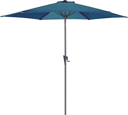 Proloisirs Parasol Rond Aluminium avec manivelle 3m Tilt Bleu