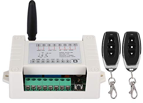 Telecomando wireless RF 2CH 433 Mhz, motore avanti e retromarcia, cancello elettrico porta due interruttori, trasmettitore interruttore momentaneo leggero con ricevitore