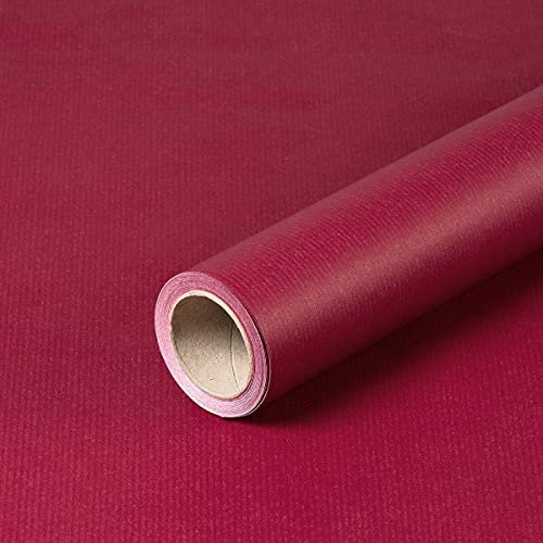 Geschenkpapier Bordeaux und Rosa, Geburtstagspapier, Kraftpapier, 0,80 x 10 m