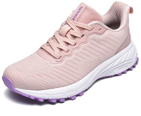 frysen Basket Homme Femme Chaussures de Running Légères Confortable Chaussures de Marche Chaussures de Sport Outdoor Fitness Gym Tennis Sneakers PinkWhite 41 EU
