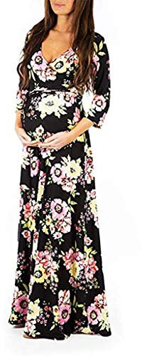 Zshosam Robe d'été pour femme enceinte - Longueur genoux - Pour femme enceinte - Robe de ceinture - Multifonctionnelle - Pour Halloween - Pour femme enceinte, Noir , L
