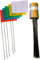 Tuyrchu Markierungsflaggen, Sicherheitsflagge, 5 Farben, 12,7 x 10,2 cm, Warnrichtung, Sicherheitsflagge mit 40,6 cm Stahlstange, für Entfernungsmessrad, 50 Stück