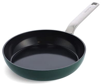 GreenPan Evolution Sartén antiadherente de cerámica anodizada dura de 24 cm, sin PFAS, inducción, apta para lavavajillas, apta para horno, Verde Pino