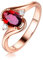 Vintage Ringe Damen, Engagement Ring Rotes Roségold Verdrehter Ovaler Rubin mit Weißem Rundem Diamanten Verlobungsring Verlobung Größe 62 (19.7)