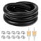 URAQT Tuyau D'essence Kit Conduite de Carburant, 2 Mètre Ø 6mm Tuyau de Conduite de Carburant Mètre avec 10 pcs Colliers de Serrage 2 pcs Filtre à Huile, Tuyau de Carburant pour Petit Moteur/Voiture