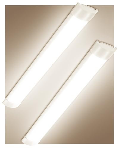 Sararoom 2Packs 3FT 30W LED Batten Light - 4500K Neutral White LED Tube Light, 3000LM Ceiling Surface Mounted Light LED Strip Light for Home, Office, Garage, Shop, School Restaurant