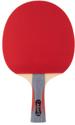GEWO Carat Tischtennisschläger - ITTF genehmigter Allround-Tischtennisschläger mit ausgewogener Spin-Speed-Balance, Fertigschläger mit schnellem Belag und hohen Rotationseigenschaften, Griff konkav