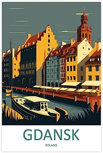 WEYUE Dekorative Gemälde Danzig Vintage Reiseposter, Wandposter, Raumdekoration, Heimdekoration, Kunstwandgemälde Ungerahmt 30x45cm