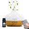 Temgua essential oil diffuser with 1pure Lavender essential oil,500ml cracked diffuser ultrasonic Humidifier for home remote control aromatherapy diffuser, auto-off, 7 LED light colors…(Light Wood)