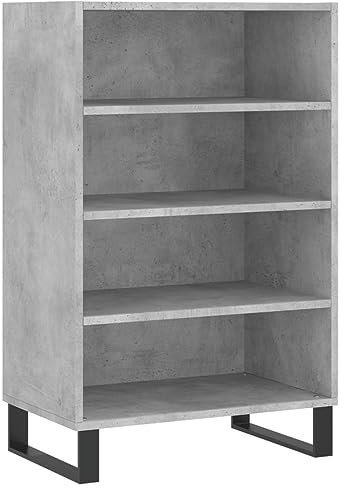 vidaXL Highboard, Sideboard mit viel Stauraum, Kommode Wohnzimmerschrank mit Metallfüßen, Schrank Anrichte Beistellschrank, Betongrau Holzwerkstoff