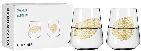 RITZENHOFF 3981002 Universalglas 2er-Set 500 ml - Sparkle Allround Nr. 2, Motiv mit irisierendem Effekt - Made in Germany