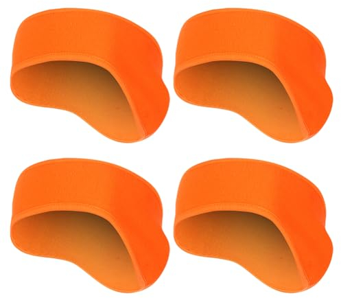 JIHUOO 4 Stück Ohrenwärmer Stirnband Winter Laufen Stirnband Schweißband Dehnbar Warm Ohrenschutz Band Sport Ohrenschützer Orange