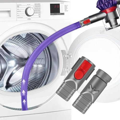 RUKHOOL Limpiador de Ventilación de Secadora para Dyson V15 V12 V11 V10 V8 V7 V6 Accesorio de Aspiradora Manguera Kit Removedor de Pelusa Lavadora y Secadora Trampa Limpieza de Grietas, 81cm
