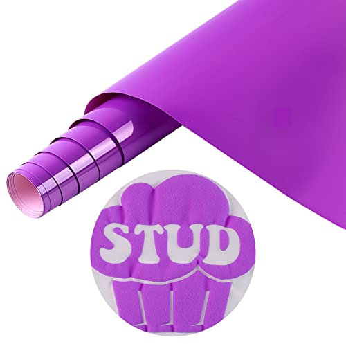 Tintnut Purple Puff Vinyl Heat Transfer - 10 x 6ft 3D Puff HTV Roll Heat Transfer Vinyl Foaming Colorful Puffy Iron on Vinyl for T-Shirts DIY