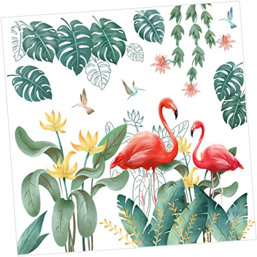 Cabilock Sticker Mural Flamant Rose Réaliste Et Vif par Leaf Wall Sticker pour La Décoration Du Salon