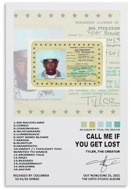 Call Me If You Get Lost Ablum-Poster, Kunstdekoration, Wandposter, Dekoration, Innenposter, Druckdekoration, Bar, Restaurant, Dekoration, Ästhetik, Poster, Wohnzimmer, 40 x 60 cm