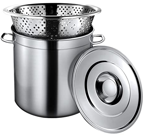 Filterbarer Suppentopf aus Edelstahl, Edelstahl-Suppeneimer mit Ablaufbeckenfilter, runder Eimer, Hot Pot, Restaurant-Induktionsherd, großer Suppentopf, kommerzielles Set, kleines Loch, 60 l (gr