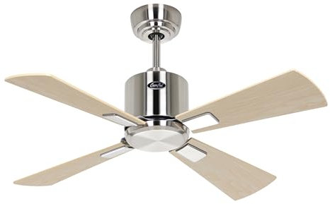CasaFan Deckenventilator 942021W ECO Neo III, 92 cm, mit WLAN-Motor, gebürstetes Chrom, wendbare Flügel, Buche und Ahorn