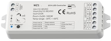 Dimmer 12V DC 24V 36V 2CH 10A Dimmschalter 2,4G passend for CCT Monochrom-Lichtleiste WZ1